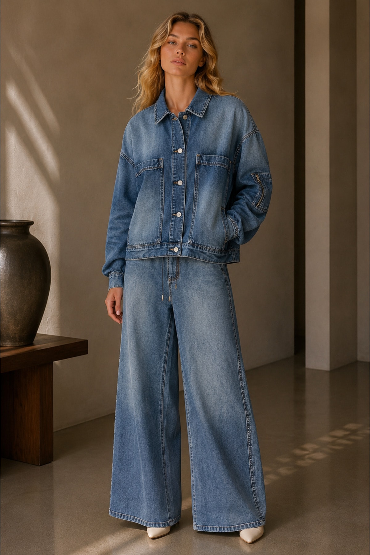 Luna Oversize Denim Ceket - Görsel 1