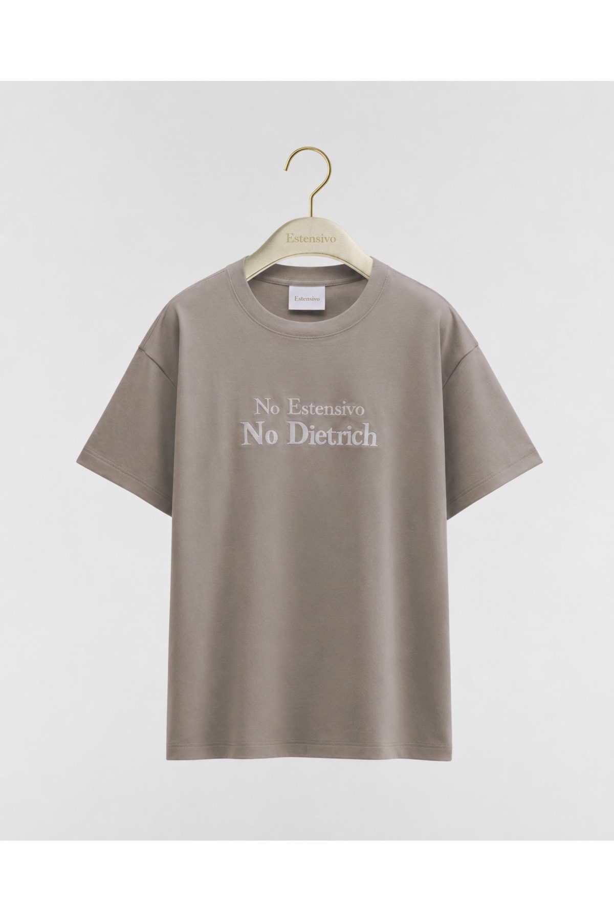 No No Baskılı Oversize T-Shirt – Taş Rengi - Görsel 5