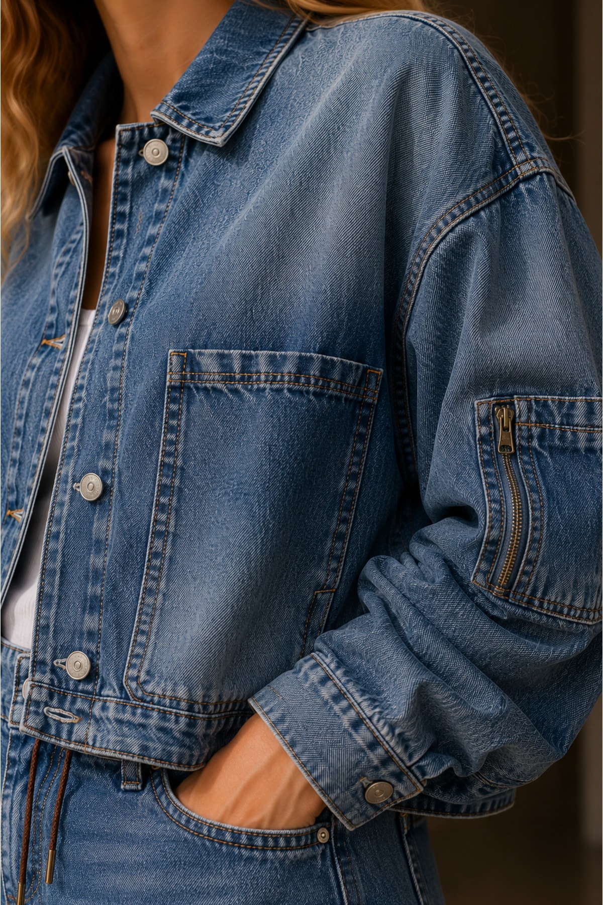 Luna Oversize Denim Ceket - Görsel 3