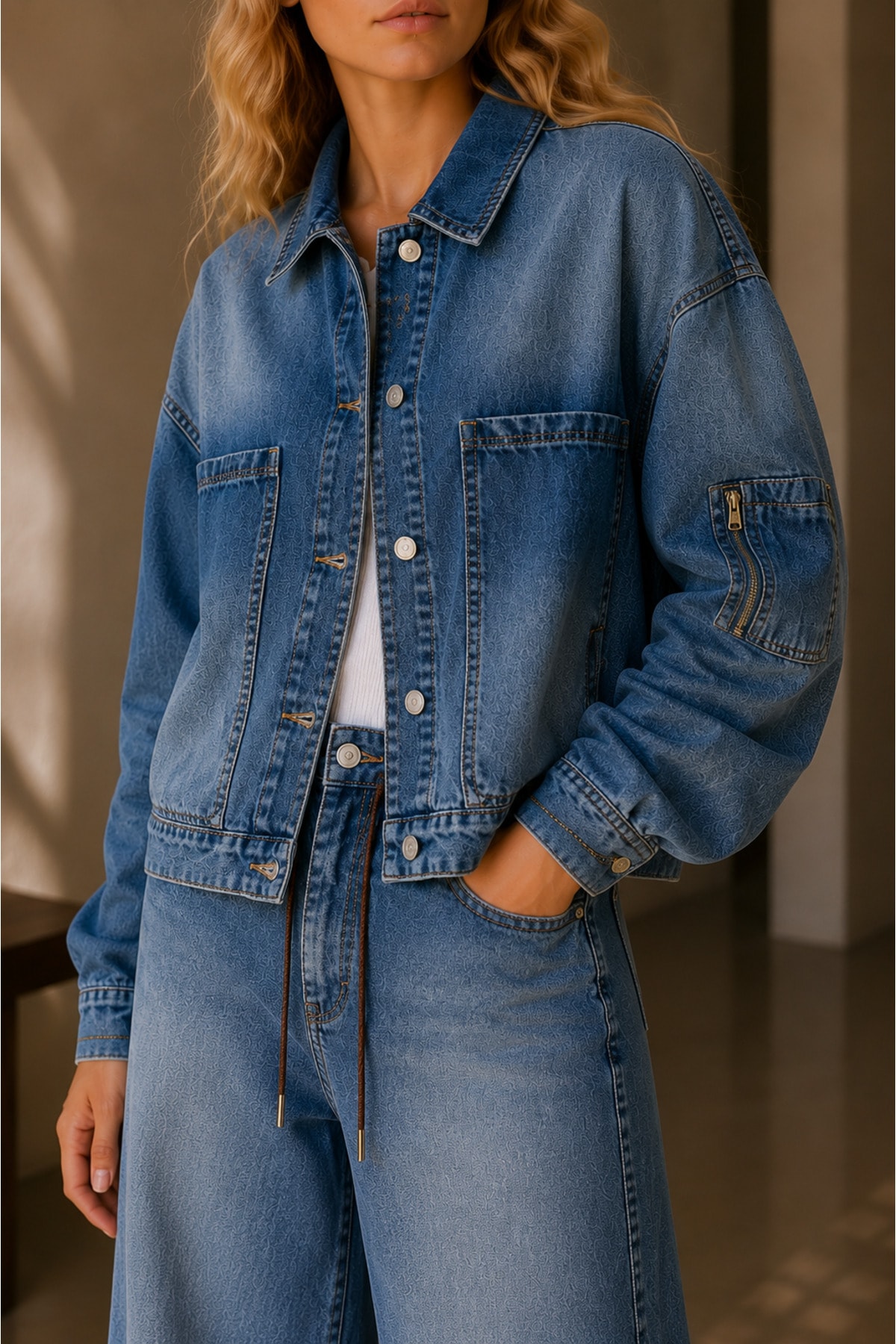 Luna Oversize Denim Ceket - Görsel 2