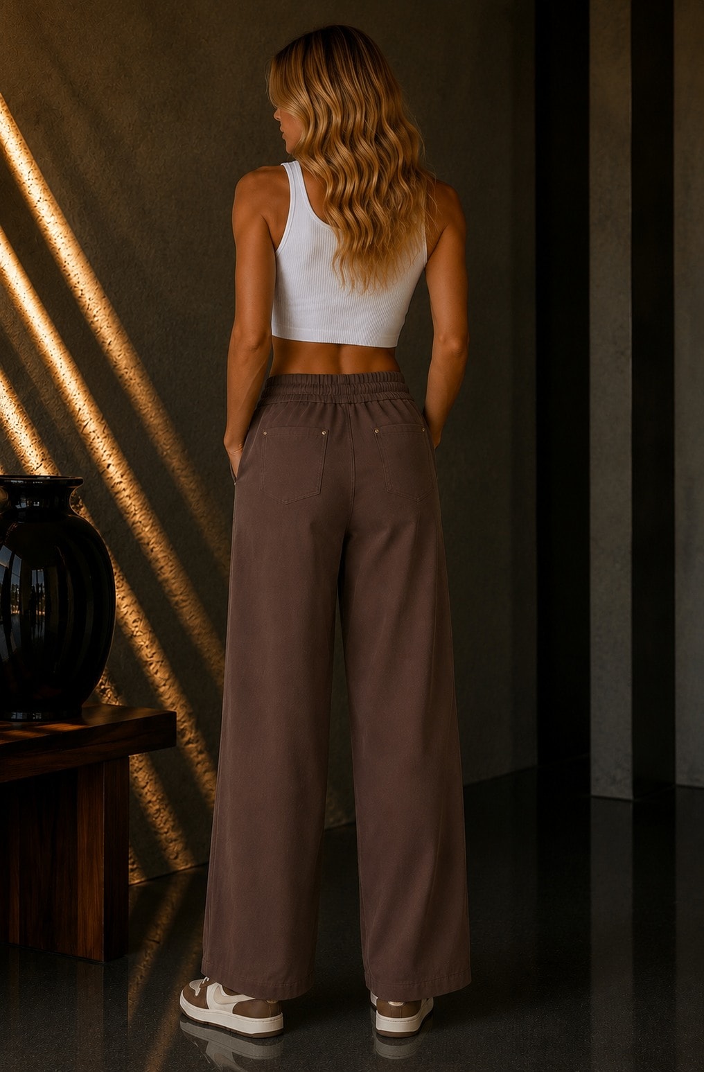 Wide Leg Cotton Summer Pants - Görsel 2